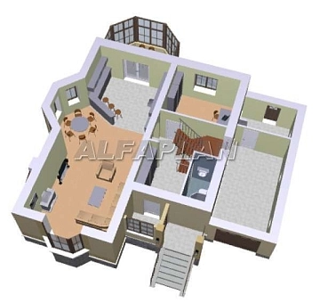 Проект дома коттеджа 39A (3D) в Тюмени