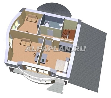 Проект дома коттеджа 104A (3D) в Тюмени