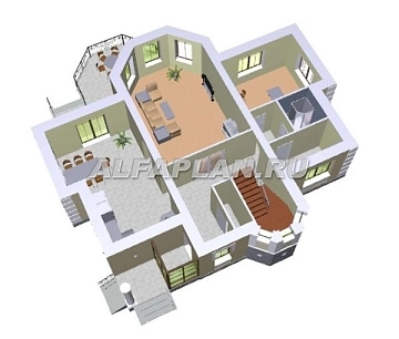 Проект дома коттеджа 132A (3D) в Тюмени