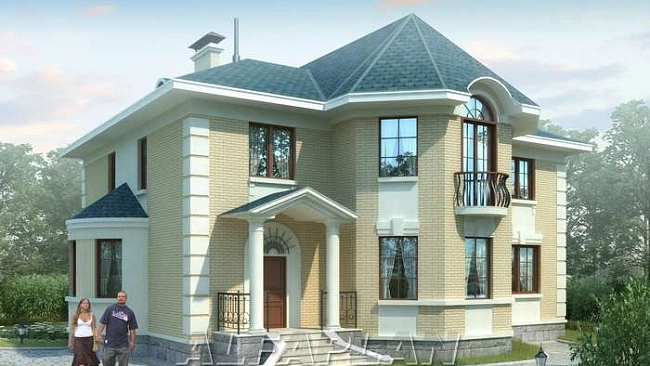 Проект дома коттеджа 42B (3D) в Тюмени