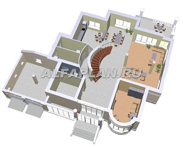Проект дома коттеджа 117A (3D) в Тюмени