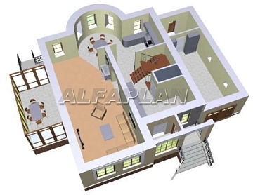 Проект дома коттеджа 20A (3D) в Тюмени