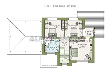 Проект дома коттеджа 95B (3D) в Тюмени