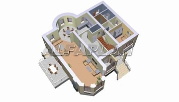 Проект дома коттеджа 44B (3D) в Тюмени