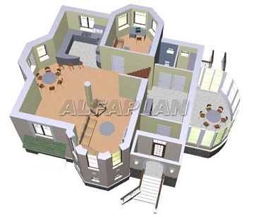 Проект дома коттеджа 29A (3D) в Тюмени
