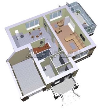 Проект дома коттеджа 62A (3D) в Тюмени