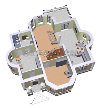 Проект дома коттеджа 42A (3D) в Тюмени
