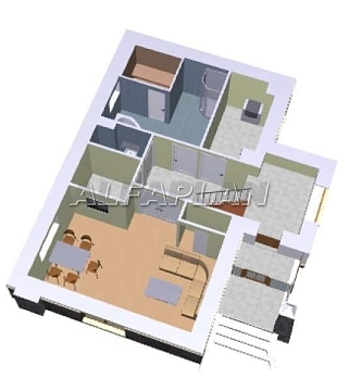 Проект дома коттеджа 72B (3D) в Тюмени