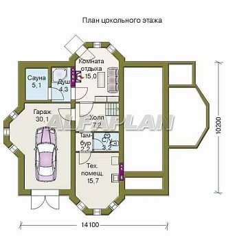 Проект дома коттеджа 29E (3D) в Тюмени