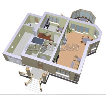 Проект дома коттеджа 55A (3D) в Тюмени