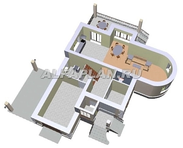 Проект дома коттеджа 116A (3D) в Тюмени